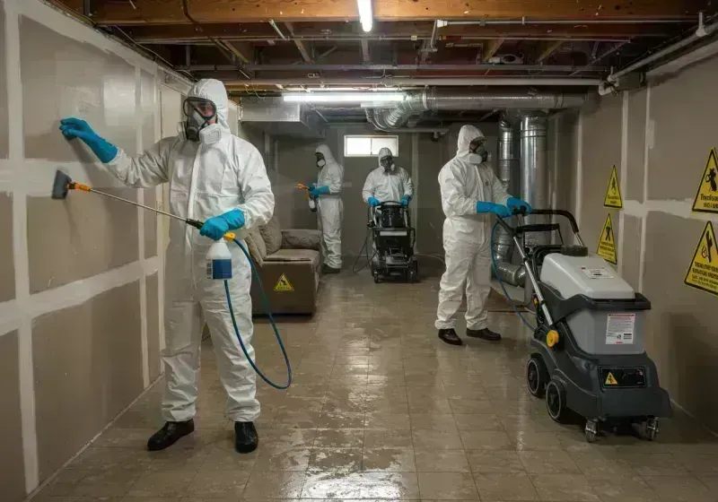 Basement Moisture Removal and Structural Drying process in Prestonsburg, KY